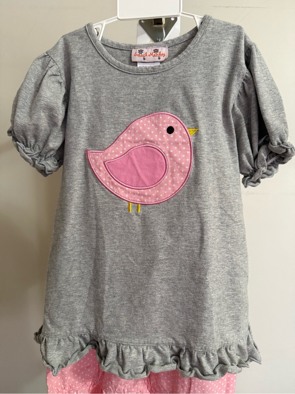 Smock Monkey Bird Appliqué Outfit - Picture 4 of 13